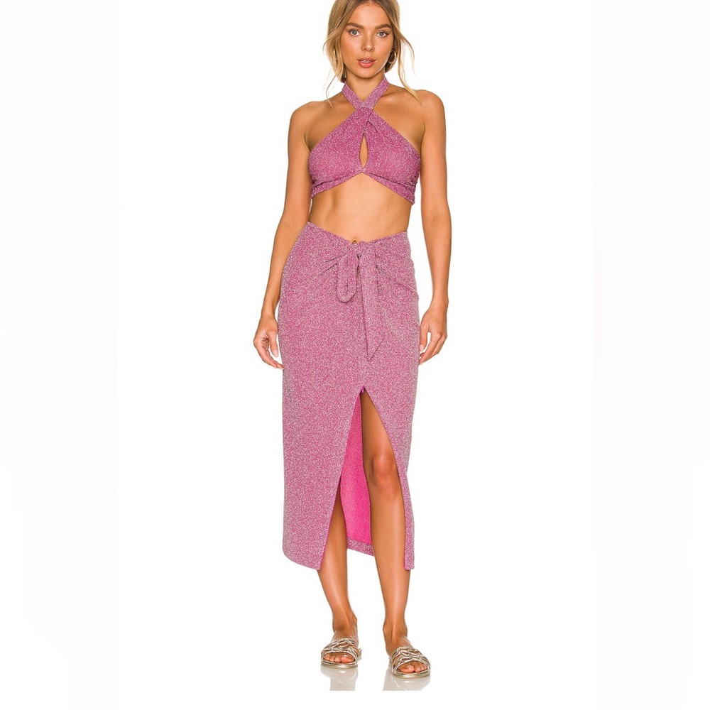 BEACH RIOT Suki Skirt In Beetroot Purple Shine size M (new, never worn, no tags) - Picture 2 of 8